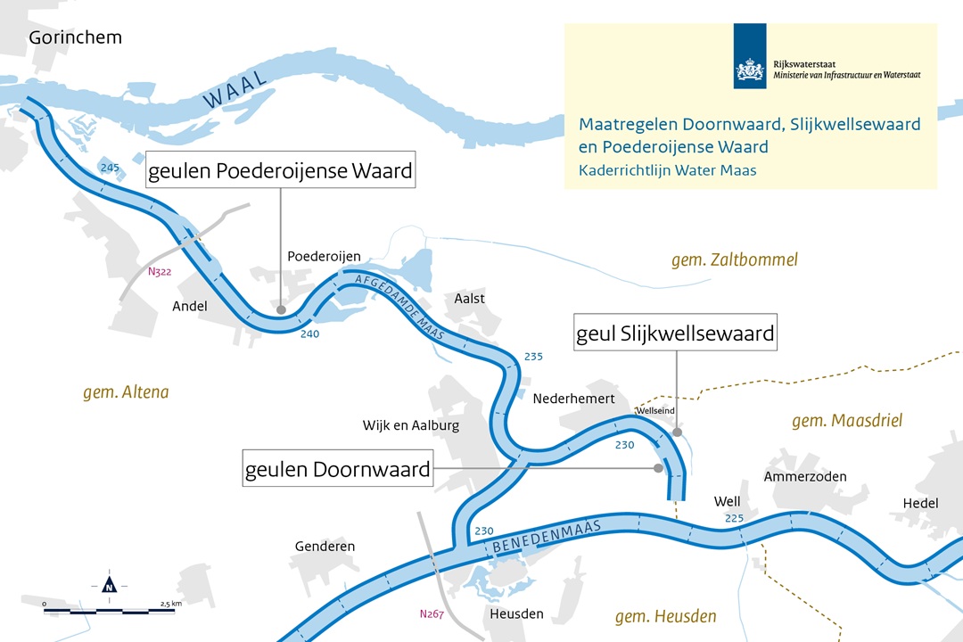 Definitief ecologisch plan vastgesteld voor drie uiterwaarden langs Afgedamde Maas